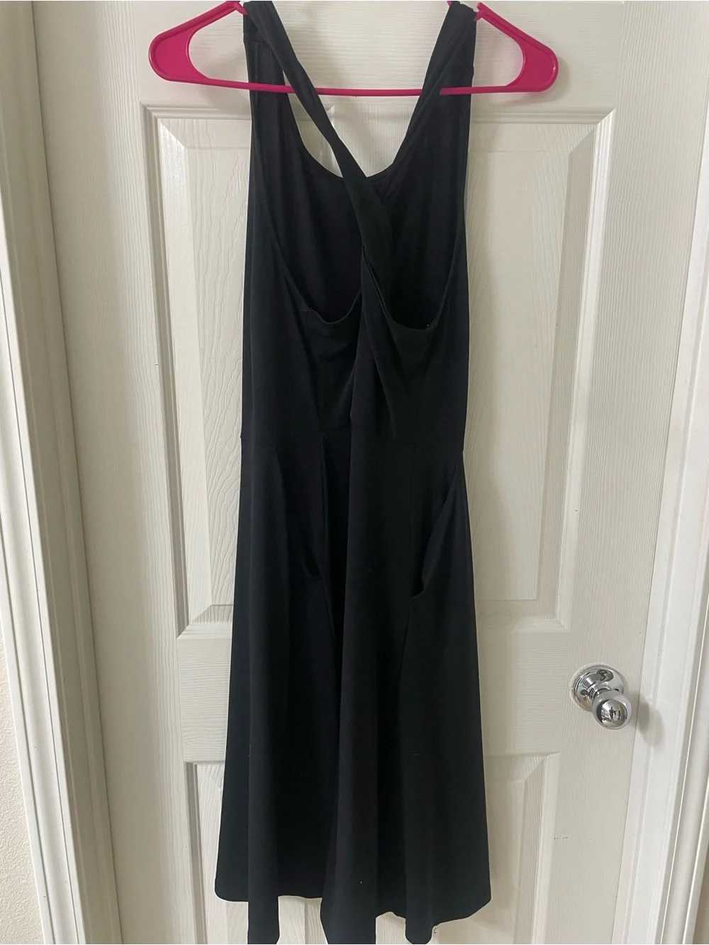 torrid Black Sleeveless Fit-&-Flare Lace-Back Mini Dress - Picture 5 of 6